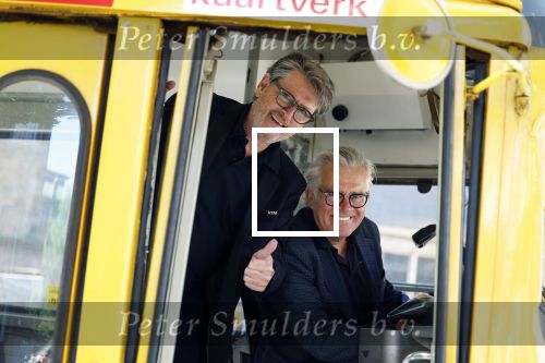 Den Haag 2 juli 2023
Erik de Zwart en vriiend/collega Paul v d Lugt rijden op een tram in Den haag