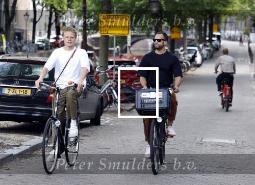 Amsterdam 12 juli 2023
freek bartels en Michael Muyderman op de fiets in het centrum van Amsterdam.