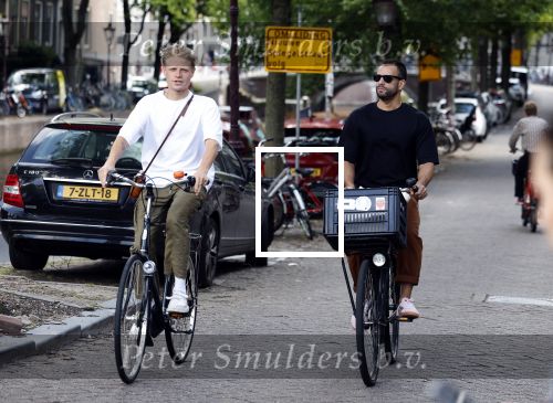Amsterdam 12 juli 2023
freek bartels en Michael Muyderman op de fiets in het centrum van Amsterdam.