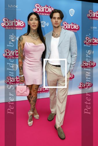 Amsterdam 18 juli 2023
Premiere Barbie in Tuschinski.
Youtuber Jessie Maya (L, Jessie DÃ©sirÃ©e Bosch) en Koen Schetters