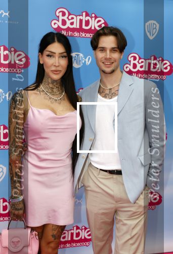 Amsterdam 18 juli 2023
Premiere Barbie in Tuschinski.
Youtuber Jessie Maya (L, Jessie DÃ©sirÃ©e Bosch) en Koen Schetters