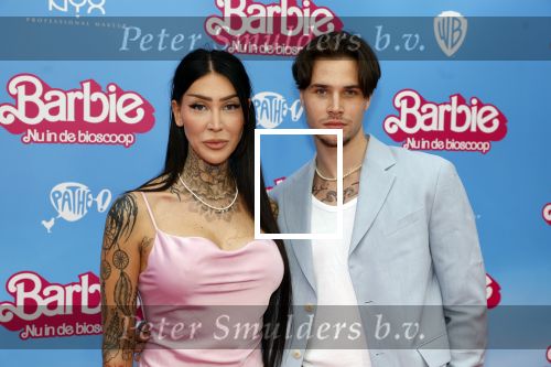 Amsterdam 18 juli 2023
Premiere Barbie in Tuschinski.
Youtuber Jessie Maya (L, Jessie DÃ©sirÃ©e Bosch) en Koen Schetters