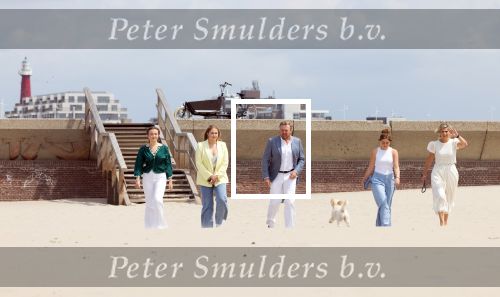 Den haag 30 juni 2023
Fotosessie op het strand Koning Willem Alexander, koningin Maxima en prinses Ariane, Prinses  Amalia en Prinses Alexia poseren tijdens de fotosessie op het strand met hond mambo.