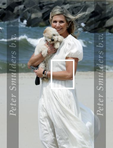 Den haag 30 juni 2023
Fotosessie op het strand Koning Willem Alexander, koningin Maxima en prinses Ariane, Prinses  Amalia en Prinses Alexia poseren tijdens de fotosessie op het strand met hond mambo.