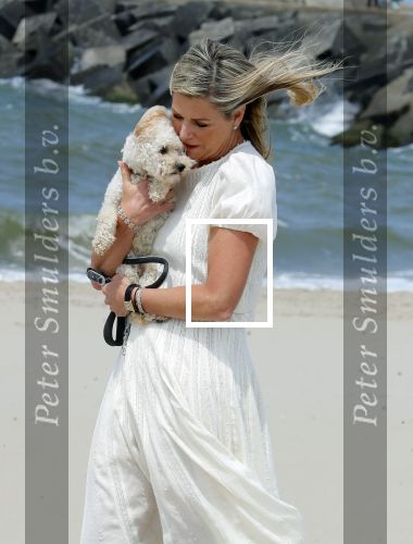 Den haag 30 juni 2023
Fotosessie op het strand Koning Willem Alexander, koningin Maxima en prinses Ariane, Prinses  Amalia en Prinses Alexia poseren tijdens de fotosessie op het strand met hond mambo.
