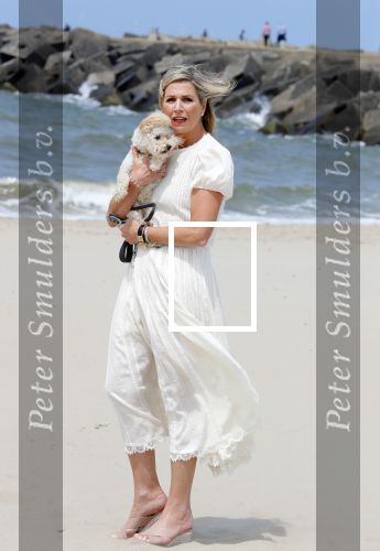 Den haag 30 juni 2023
Fotosessie op het strand Koning Willem Alexander, koningin Maxima en prinses Ariane, Prinses  Amalia en Prinses Alexia poseren tijdens de fotosessie op het strand met hond mambo.