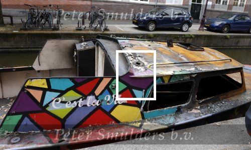 Amsterdam 4 juli 2023
De boot van mauel Broekman uitgebrand in de grachten van Amsterdam.