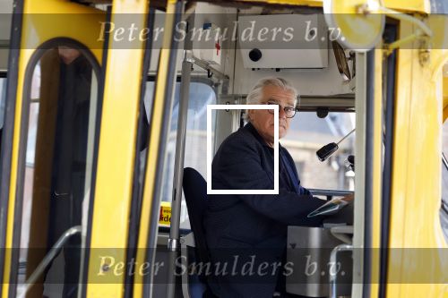 Den Haag 2 juli 2023
Erik de Zwart en vriiend/collega Paul v d Lugt rijden op een tram in Den haag