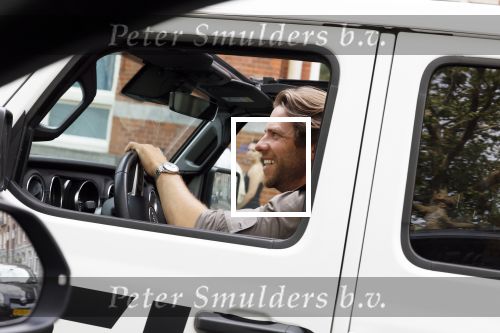 Amsterdam 11 juli 2023
Thomas v d Vlugt in zijn jeep met reclame voor First Energy Gum waarvan Thomas Mede eigenaar is.