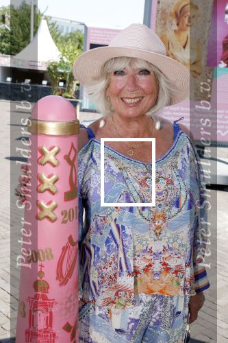 Amsterdam 8 juli 2023
Willeke Alberti krijgt uit handen van Nicolette v Dam een roze amsterdammertje als beloning voor haar prachtige carriere.  Uitreiking was op de Amsterdamse zomer.