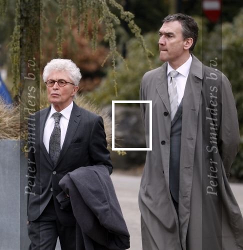 Leusden 6 maart 2018
Crematie Mies Bouwman in crematorium Leusden. Jacques d Ancona met partner Hans Langhout
