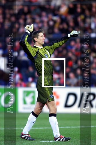 Edwin v d Sar tijdens de wedstrijd Feyenoord-Ajax, eindstand 1-1
Rotterdam, 20 december 1998