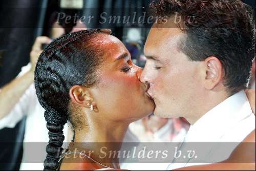 Scheveningen 3 augustus 2003
Laatste voorstelling van Aida in het circustheater.
Chaira Borderslee  met vriend