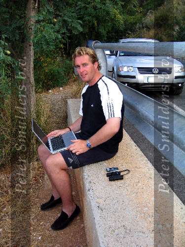 Porto Ercole 6 augustus 2003
Edwin Smulders werkend op zijn Apple Notebook