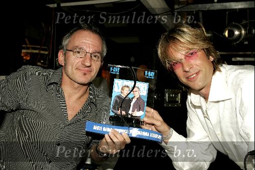 Bloemendaal 31 augustus 2004
Feestje radio Veronica bij strandtent Vroeger.
Adam Curry  en Jeroen v Inkel