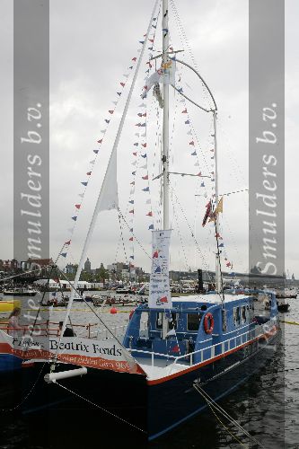 Amsterdam 20 augustus 2005
Koningin Beatrix doopt Beatrix catemaran voor het prinses Beatrix fonds op Sail 2005.