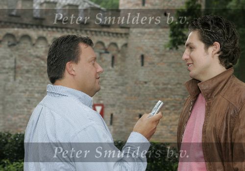 St. Oedenrode, 23 Augustus 2005
Pieter v d Hoogenband enkele uren voordat hij ging trouwen met
Minouche v d Hoogenband wordt geintervieuwd door Edwin Bredius
