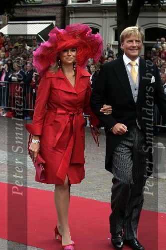 Noordwijk 27 augustus 2005
Trouwen Prins Pieter Christiaan en Anita v Eijk.
Maxima met Prins Willem Alexander