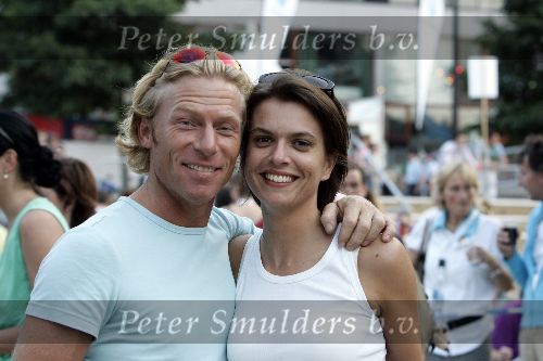Amsterdam 18 augustus 2005
Deelnemers aan het Blok op sail.
Paul en Marcha Het Blok 2005