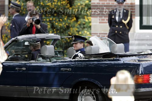 Noordwijk 27 augustus 2005
Trouwen Prins Pieter Christiaan en Anita v Eijk.
bij mercedes cabrio