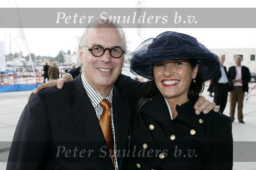 Amsterdam 20 augustus 2005
Koningin Beatrix doopt Beatrix catemaran voor het prinses Beatrix fonds op Sail 2005. 
Ronny Gerschtanowitz  met vriendin