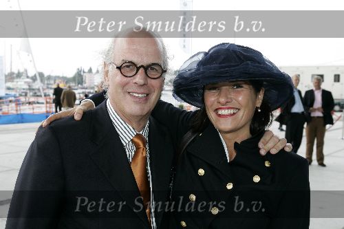 Amsterdam 20 augustus 2005
Koningin Beatrix doopt Beatrix catemaran voor het prinses Beatrix fonds op Sail 2005. 
Ronny Gerschtanowitz  met vriendin
