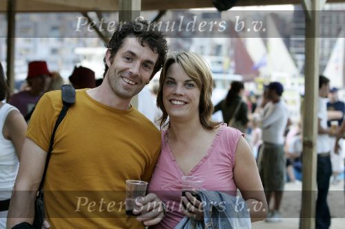 Amsterdam 18 augustus 2005
Deelnemers aan het Blok op sail.
Sander en Nicolien
Het Blok 2005