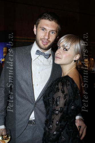 Amsterdam 9 november 2009
LAF Life after Football beurs  in de beurs van Berlage. Victoria Koblenko met ex Levchenko
Peter Smulders bv