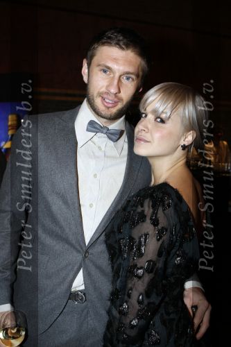 Amsterdam 9 november 2009
LAF Life after Football beurs  in de beurs van Berlage. Victoria Koblenko met ex Levchenko
Peter Smulders bv