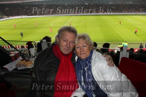 Amsterdam, 20 november 2010
AJAX-PSV, eindstand 0-0
Adriaan Aerts met Joke en Koos Alberts