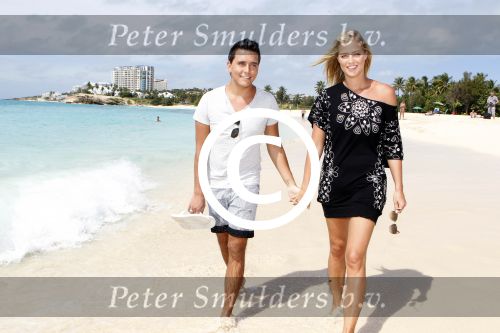 Sint Maarten 10 november 2011
Jan Smit en zijn vrouw Liza op het strand de dag voor hun trouwen.
Peter Smulders bv