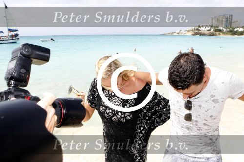 Sint Maarten 10 november 2011
Jan Smit en zijn vrouw Liza op het strand de dag voor hun trouwen.
Peter Smulders bv