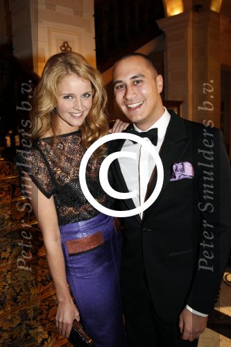 Amsterdam 24 november 2011
Uitreiking Beau monde awards in het Amstel hotel. Liza Sips met vriend
Peter Smulders bv