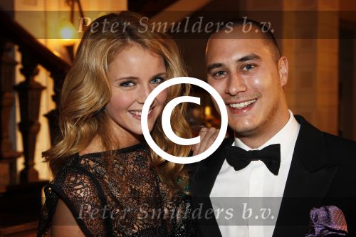 Amsterdam 24 november 2011
Uitreiking Beau monde awards in het Amstel hotel. Liza Sips met vriend
Peter Smulders bv