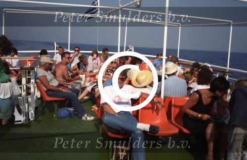 Samos (Griekenland) 17 Juli 1986
Rob de Nijs en Belinda Meuldijk met hun kinderen op het eiland Samos
Foto Peter Smulders BV