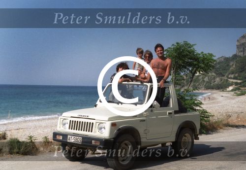 Samos (Griekenland) 17 Juli 1986
Rob de Nijs en Belinda Meuldijk met hun kinderen op het eiland Samos
Foto Peter Smulders BV