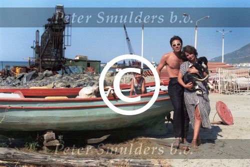 Samos (Griekenland) 17 Juli 1986
Rob de Nijs en Belinda Meuldijk met hun kinderen op het eiland Samos
Foto Peter Smulders BV
