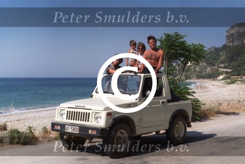 Samos (Griekenland) 17 Juli 1986
Rob de Nijs en Belinda Meuldijk met hun kinderen op het eiland Samos
Foto Peter Smulders BV