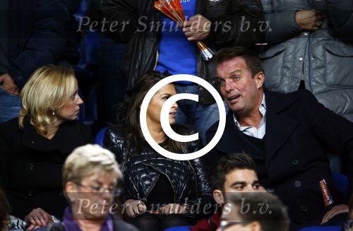 Amsterdam 19 november 2013
Sabia Engizek met ramon v  d Vaart op de tribune bij Nederland - Columbia waar rafael v d Vaart geblesseerd uitvalt.