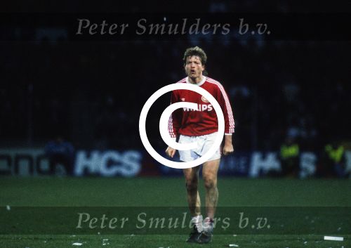Eindhoven,1 maart 1989 Soren Lerby  tijdens PSV-Real Madris
Foto Peter Smulders Bv
