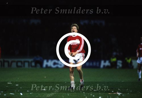 Eindhoven,1 maart 1989 Soren Lerby  tijdens PSV-Real Madris
Foto Peter Smulders Bv