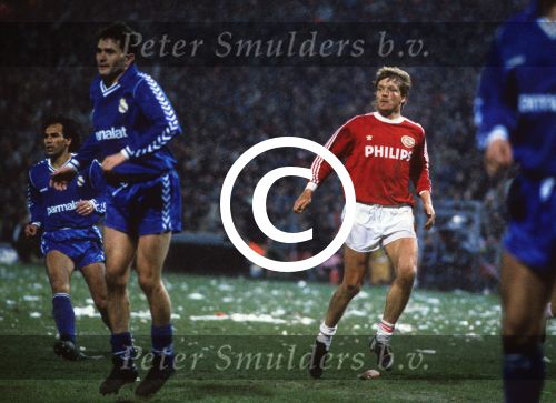 Eindhoven,1 maart 1989 Soren Lerby  tijdens PSV-Real Madris
Foto Peter Smulders Bv