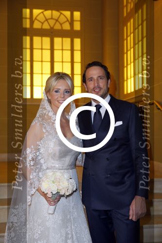 London, 15 December 2014
Trouwen Chantal Janzen met haar man Marco Geeratz 
Foto Peter Smulders BV