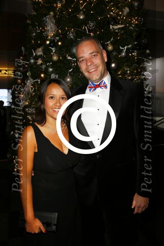 Amsterdam 11 december 2014
Luxery fair vip avond in de RAI. Eugenie Vossen met haar man Tom Huyskens