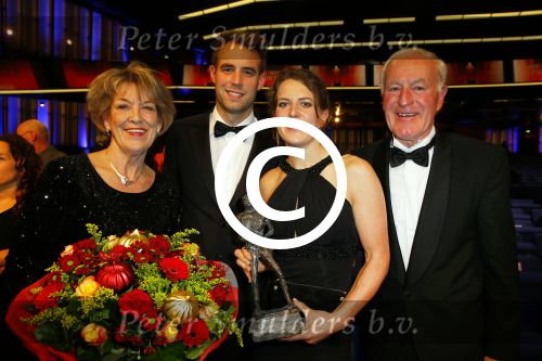 Amsterdam 16 december 2014
Sportman van het jaar verkiezing in de RAI.
Ireen Wust met vriend en ouders