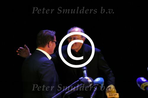 Amsterdam 17 december 2014Joop v d Ende en Albert Verlinde maken bekend op persconferentie in gebouw van Stage holding dat ze samen gaan werken.