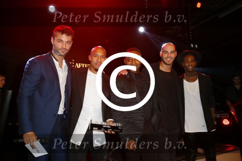 Amsterdam 15 november 2014
Life After Football (LAF) beurs in de Harbour Club. jan Kooijman Nigel de Jong Ruud Boymans en Elroy Elia