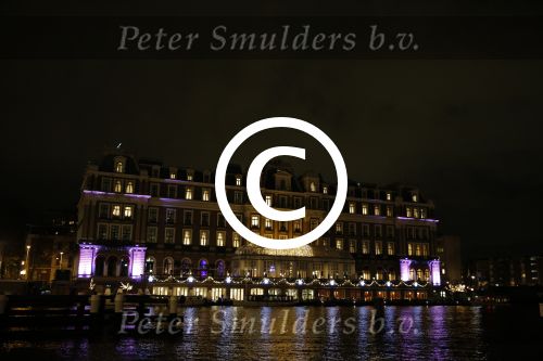 Amsterdam 20 november 2015 
Het Amstel hotel in de avond.
