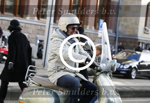 Amsterdam 28 november 2015  
Huub Stapel op zijn vespa scooter