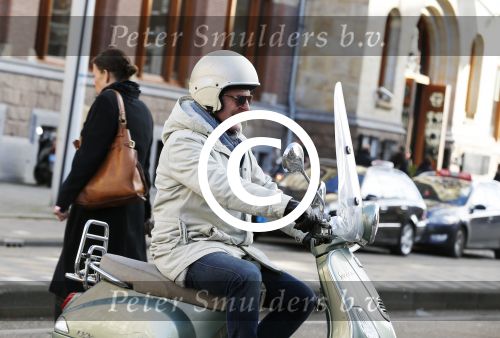 Amsterdam 28 november 2015  
Huub Stapel op zijn vespa scooter